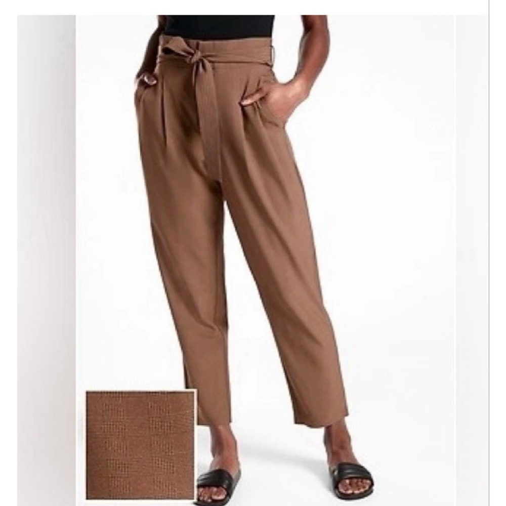 Women's Athleta Skyline Plaid Ankle Cropped Pants Size 12 Brown - Picture 1 of 12